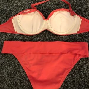 Victoria's Secret Swim - Twist front VS coral bathing suit & bottom 👙 Victoria's Secret Swim - Twist front VS coral bathing suit & bottom 👙